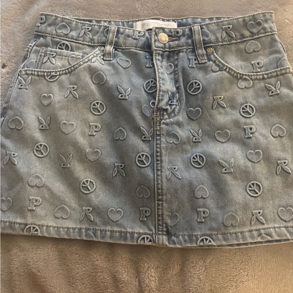 PLAYBOY Blue Black Mini Skirt Casual